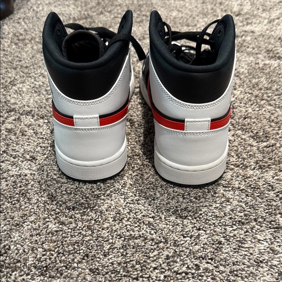 Jordan Men's Black, Red, and White Sneakers - Picture 4 of 5